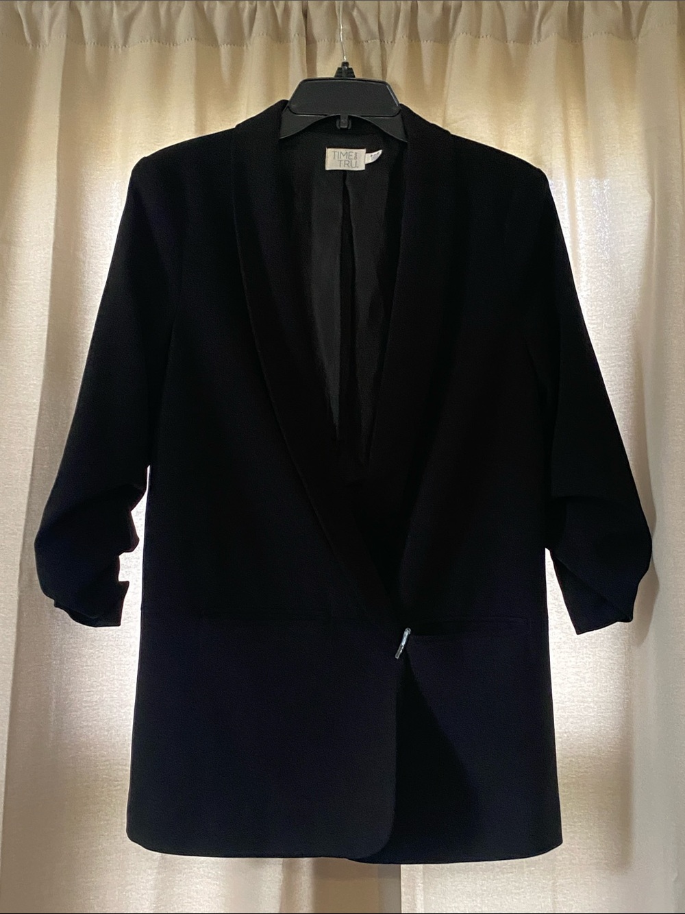 Women's Time and Tru black oversized Blazer Jacket